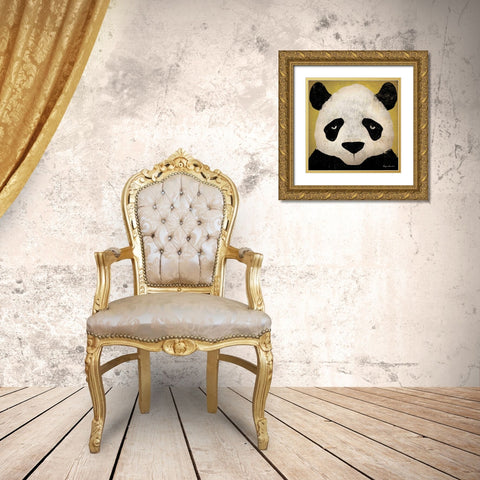 Panda Gold Ornate Wood Framed Art Print with Double Matting by Fowler, Ryan