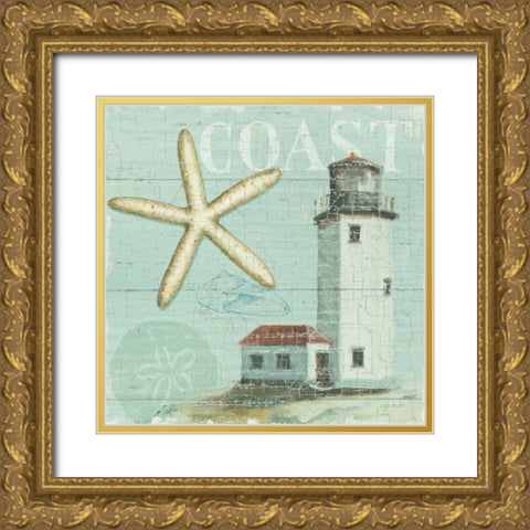 Beach House II Gold Ornate Wood Framed Art Print with Double Matting by Audit, Lisa