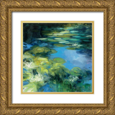 Water Lilies III Gold Ornate Wood Framed Art Print with Double Matting by Purinton, Julia