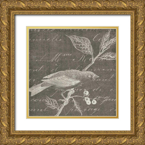 Botanical Beauty Chalk Square I Gold Ornate Wood Framed Art Print with Double Matting by Wild Apple Portfolio