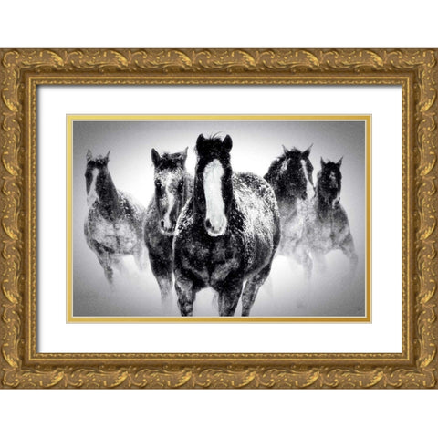 Winter Rumble Gold Ornate Wood Framed Art Print with Double Matting by Carson, Deb Lee