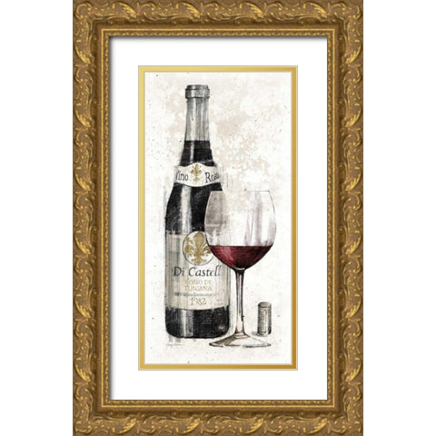 Pencil Wine I Gold Ornate Wood Framed Art Print with Double Matting by Tillmon, Avery