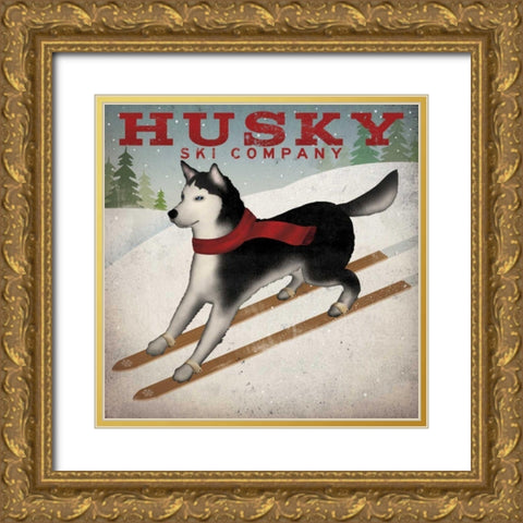 Husky Ski Co. Gold Ornate Wood Framed Art Print with Double Matting by Fowler, Ryan