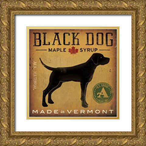 Black Dog at Show Gold Ornate Wood Framed Art Print with Double Matting by Fowler, Ryan