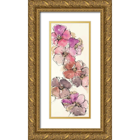 Passion Poppy Panel II Gold Ornate Wood Framed Art Print with Double Matting by Paschke, Chris