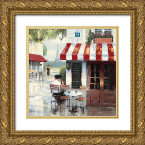 Relaxing at the Cafe II Gold Ornate Wood Framed Art Print with Double Matting by Wiens, James