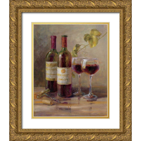 Opening the Wine I Gold Ornate Wood Framed Art Print with Double Matting by Nai, Danhui