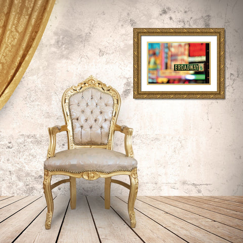 On Broadway Gold Ornate Wood Framed Art Print with Double Matting by Richard, Ben
