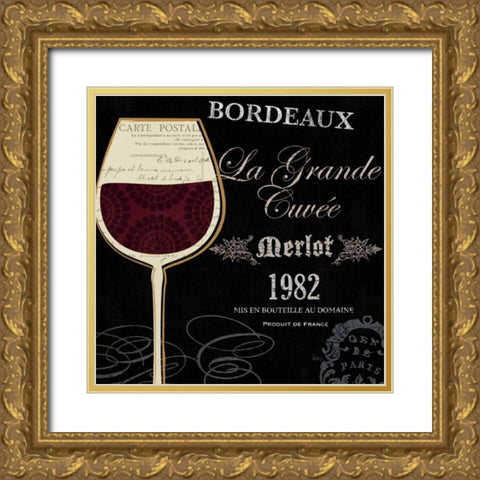 At the Winery I Black Gold Ornate Wood Framed Art Print with Double Matting by Charron, Veronique