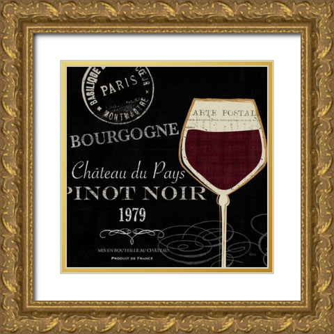 At the Winery II Black Gold Ornate Wood Framed Art Print with Double Matting by Charron, Veronique
