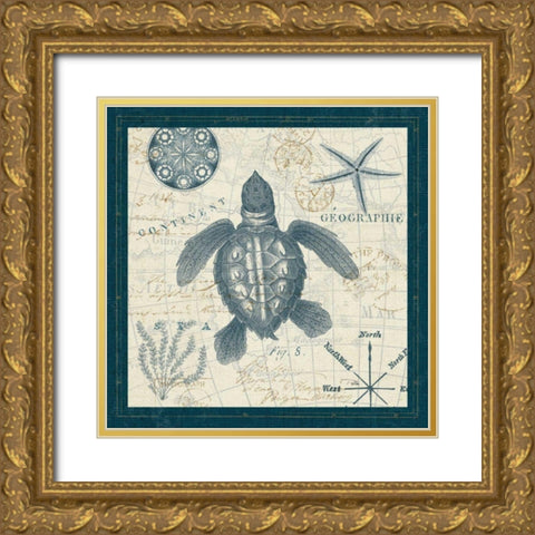 Ocean Life VI Gold Ornate Wood Framed Art Print with Double Matting by ERR, Pela
