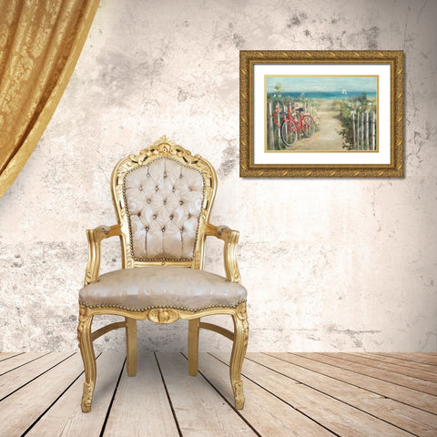 Summer Ride Crop Gold Ornate Wood Framed Art Print with Double Matting by Nai, Danhui