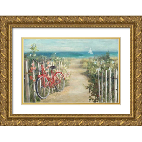 Summer Ride Crop Gold Ornate Wood Framed Art Print with Double Matting by Nai, Danhui