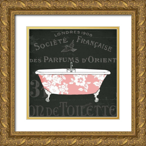 Chalkboard Bath II Gold Ornate Wood Framed Art Print with Double Matting by Schlabach, Sue