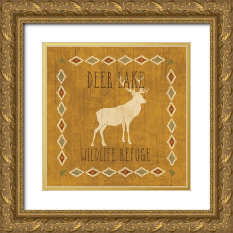 Lodge Resort III on Wood Gold Ornate Wood Framed Art Print with Double Matting by Charron, Veronique