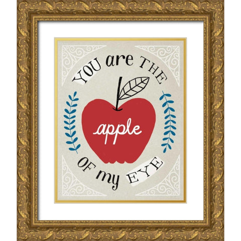 Apple of my Eye Gold Ornate Wood Framed Art Print with Double Matting by Towne, Oliver
