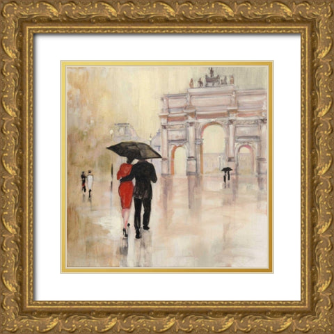 Romantic Paris II Gold Ornate Wood Framed Art Print with Double Matting by Purinton, Julia