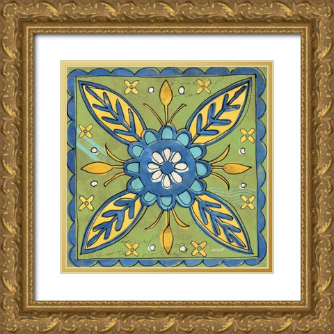 Tuscan Sun Tile III Gold Ornate Wood Framed Art Print with Double Matting by Tavoletti, Anne
