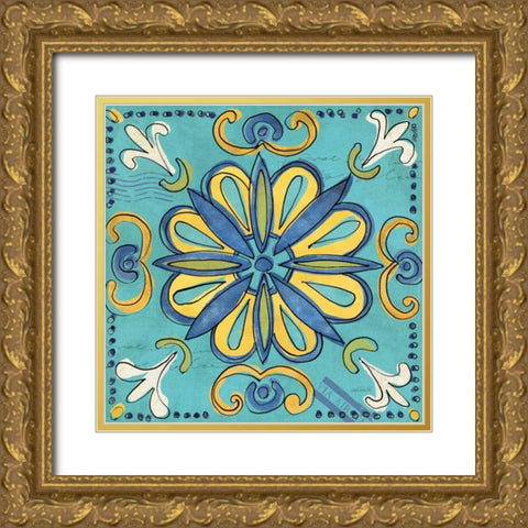Tuscan Sun Tile IV Gold Ornate Wood Framed Art Print with Double Matting by Tavoletti, Anne