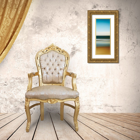 Sea Stripes I Crop Panel II Gold Ornate Wood Framed Art Print with Double Matting by Gendreau, Katherine