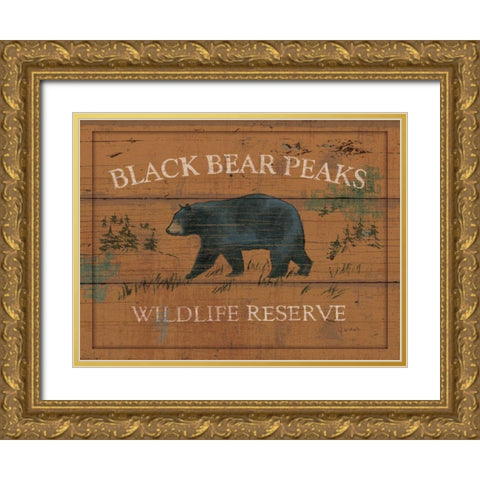 Lodge Signs V Gold Ornate Wood Framed Art Print with Double Matting by Wiens, James
