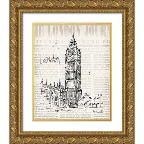 City Sketches II Gold Ornate Wood Framed Art Print with Double Matting by Tavoletti, Anne