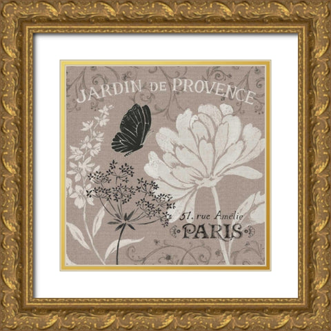 French Linen Garden III Gold Ornate Wood Framed Art Print with Double Matting by Brissonnet, Daphne