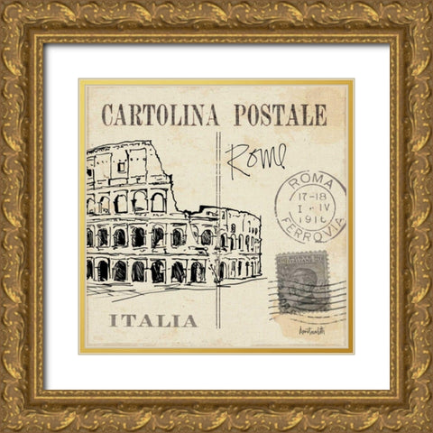 Postcard Sketches IV Gold Ornate Wood Framed Art Print with Double Matting by Tavoletti, Anne