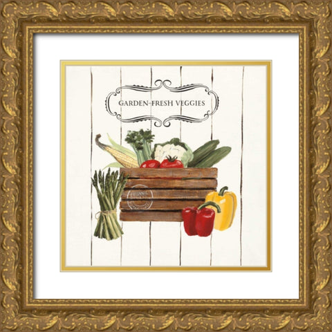 Gone to Market Fresh Veggies Gold Ornate Wood Framed Art Print with Double Matting by Fabiano, Marco