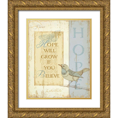 Secret Garden IV Gold Ornate Wood Framed Art Print with Double Matting by Brissonnet, Daphne