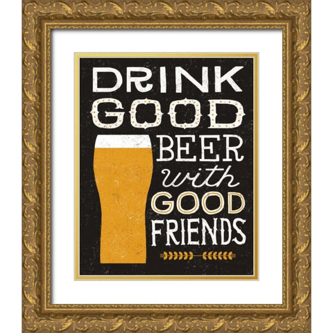 Craft Beer IV Gold Ornate Wood Framed Art Print with Double Matting by Mullan, Michael