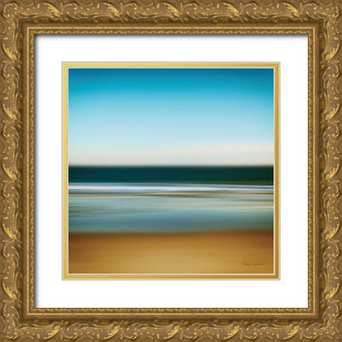 Sea Stripes I Gold Ornate Wood Framed Art Print with Double Matting by Gendreau, Katherine