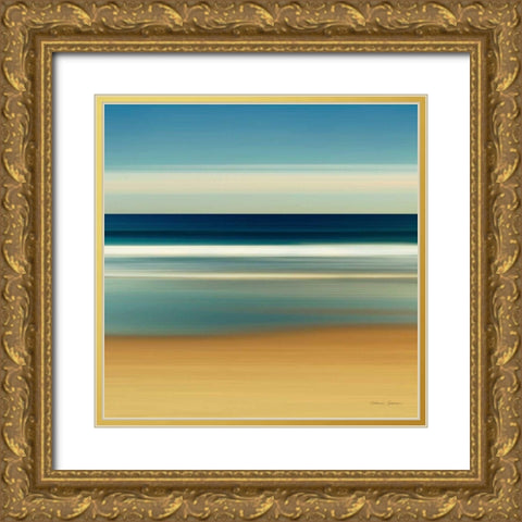 Sea Stripes II Gold Ornate Wood Framed Art Print with Double Matting by Gendreau, Katherine