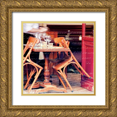 Paris Cafe Letter Gold Ornate Wood Framed Art Print with Double Matting by Schlabach, Sue