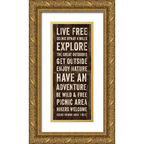 Simple Living Panel II Gold Ornate Wood Framed Art Print with Double Matting by Mullan, Michael