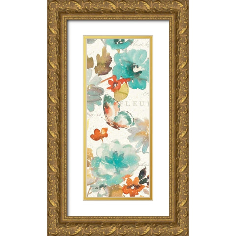 Natures Palette Panel I Gold Ornate Wood Framed Art Print with Double Matting by Pela