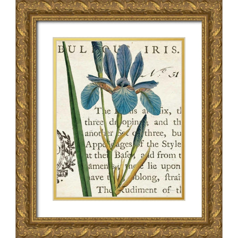 Iris Letter Gold Ornate Wood Framed Art Print with Double Matting by Schlabach, Sue