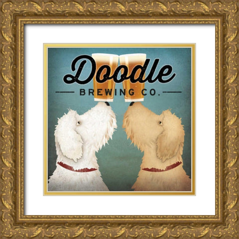 Doodle Beer Double Gold Ornate Wood Framed Art Print with Double Matting by Fowler, Ryan