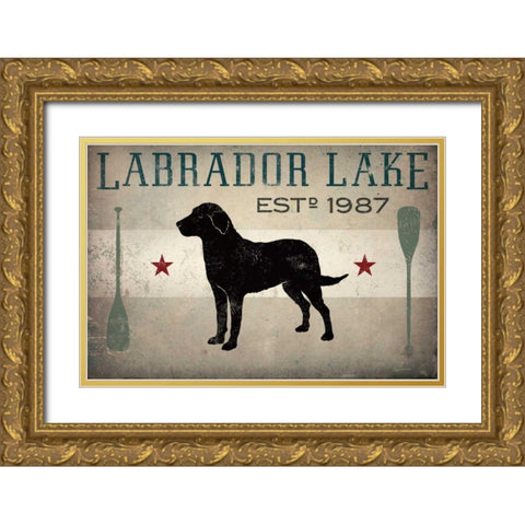 Labrador Lake Gold Ornate Wood Framed Art Print with Double Matting by Fowler, Ryan