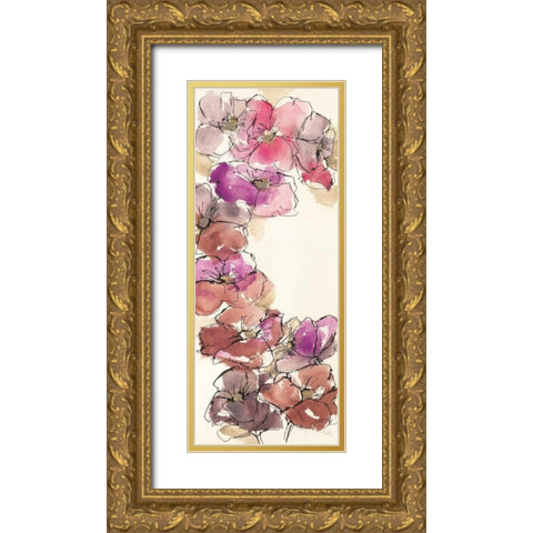 Passion Poppy Panel I Gold Ornate Wood Framed Art Print with Double Matting by Paschke, Chris