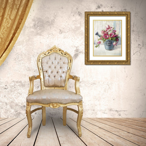 Garden Blooms II Gold Ornate Wood Framed Art Print with Double Matting by Nai, Danhui