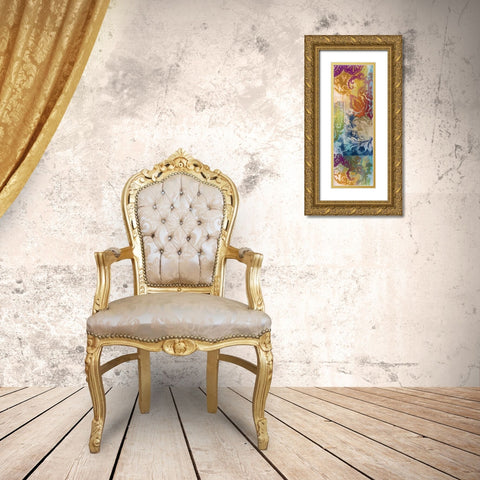 Persian Nights Panel I Gold Ornate Wood Framed Art Print with Double Matting by Wild Apple Portfolio