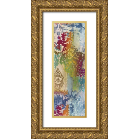 Persian Nights Panel II Gold Ornate Wood Framed Art Print with Double Matting by Wild Apple Portfolio
