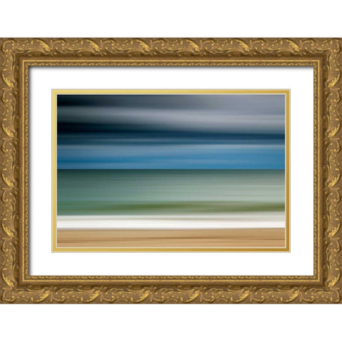 Ocean Storm Gold Ornate Wood Framed Art Print with Double Matting by Gendreau, Katherine