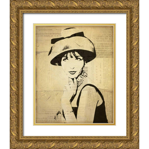 Fashion News I Gold Ornate Wood Framed Art Print with Double Matting by Wild Apple Portfolio