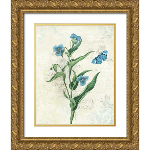 Booked Blue I Gold Ornate Wood Framed Art Print with Double Matting by Pertiet, Katie
