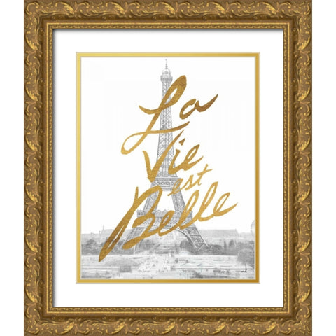 Gilded Paris Gold Ornate Wood Framed Art Print with Double Matting by Hershey, Moira