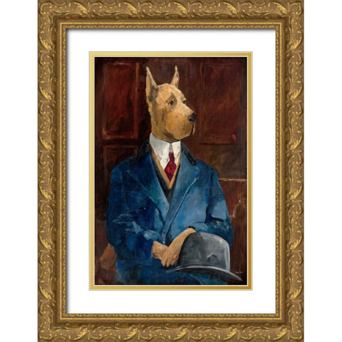 Inspector Dogleash Gold Ornate Wood Framed Art Print with Double Matting by Tillmon, Avery