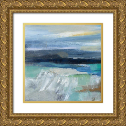 Waves Crop I Gold Ornate Wood Framed Art Print with Double Matting by Vassileva, Silvia