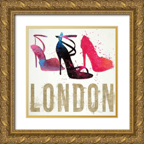 Moda Splash I Light Gold Ornate Wood Framed Art Print with Double Matting by Wellington Studio